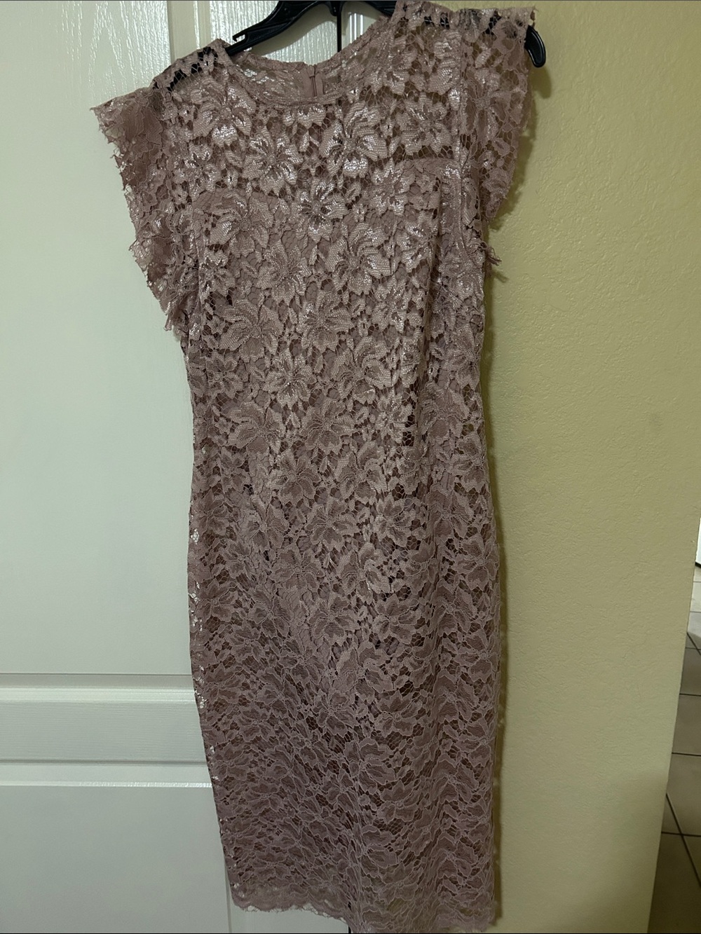 Enfocus Studio Mauve Lace Midi Sheath Dress